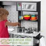 Lil&#039; Jumbl Toddler Kitchen Playset, Kids Play Kitchen with Charcoal Finish