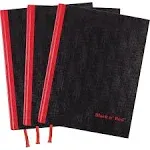 Black N Red Casebound Hardcover Notebook 3-Pack