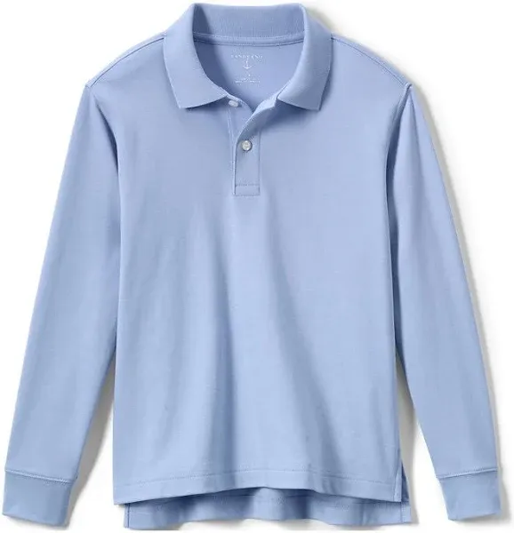 Lands' End School Uniform Kids Long Sleeve Interlock Polo Shirt