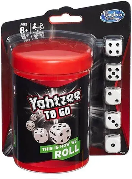 Yahtzee to Go Hasbro Gaming Travel Game New! Great Christmas Stocking Stuffer