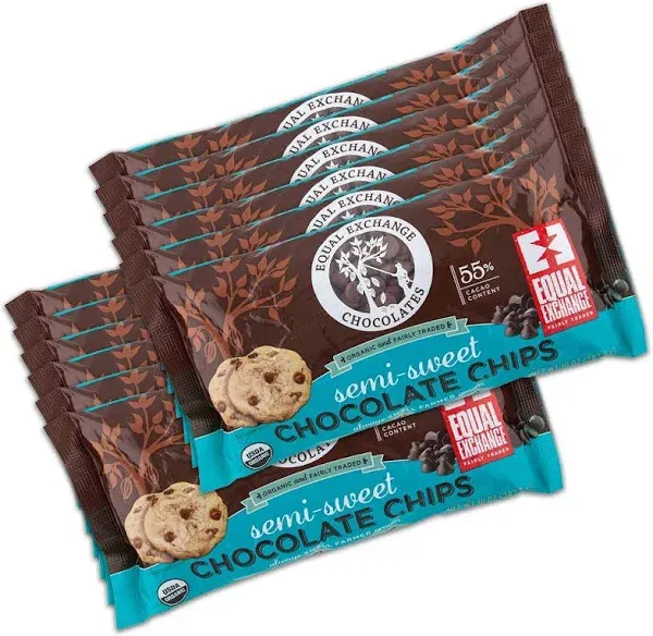 Equal Exchange Organic Chocolate Chips - Semi-sweet - Case Of 12 - 10 Oz.