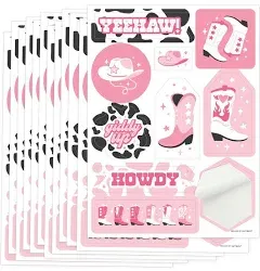 Big Dot of Happiness Rodeo Cowgirl Western Party Favor Sticker Set