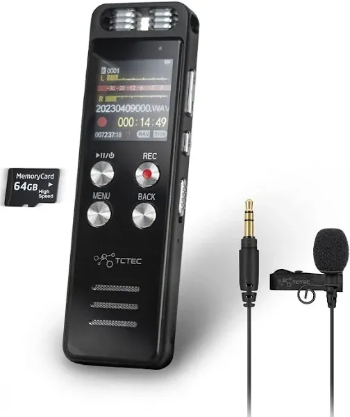 96GB TCTEC Digital Voice Recorder with 7000 Hours Recording Capacity Lecture