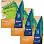 Avery 8-Tab Plastic Dividers, Big Tab, 3 Sets (71901)