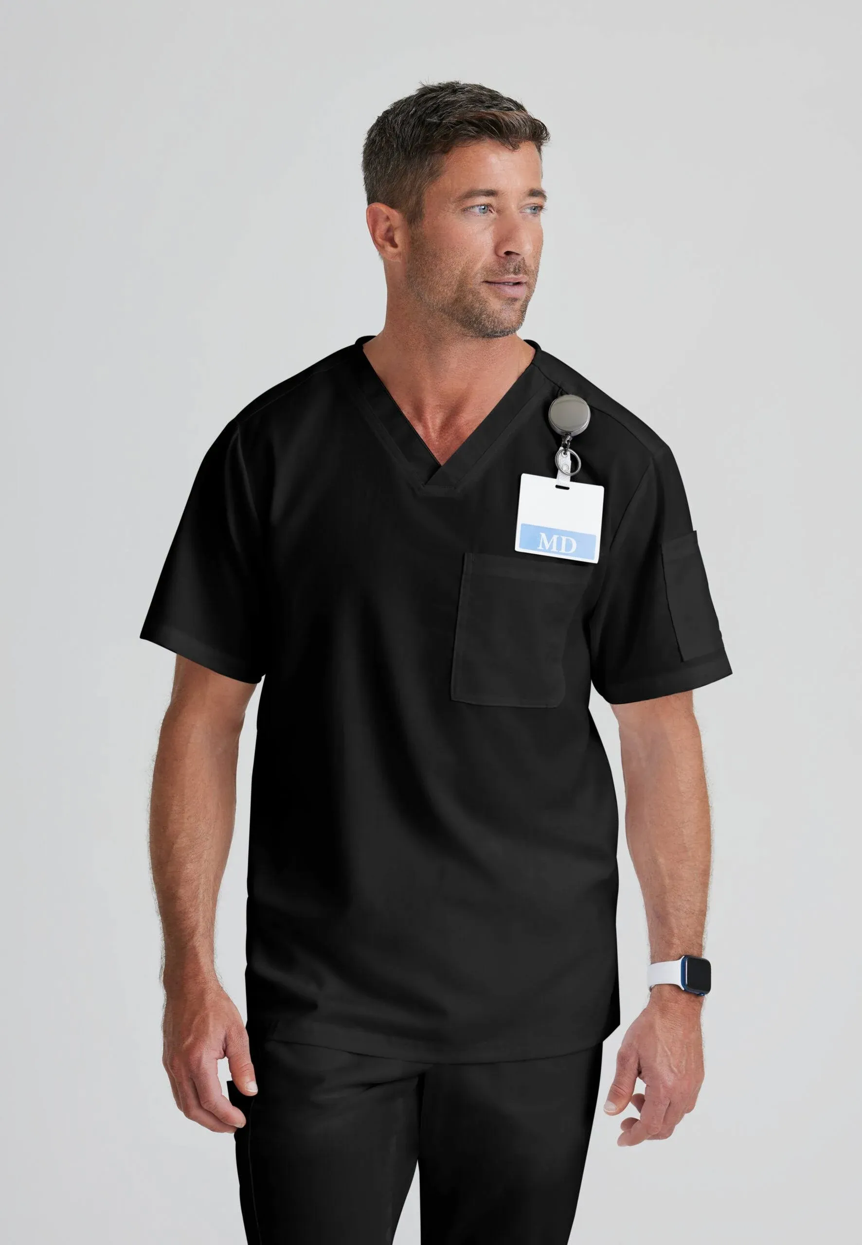 Grey's Anatomy™ by Barco Men's 2-Pocket Tuck In Crossover V-Neck Scrub Top