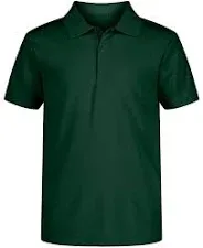 Nautica Boys' School Uniform Short Sleeve Polo Shirt, Button Closure, Moisture Wicking Performance Material