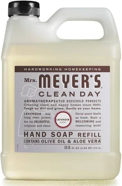 Mrs. Meyer&#039;s Hand Soap Refill, Made with Essential Oils, Biodegradable Formula, 