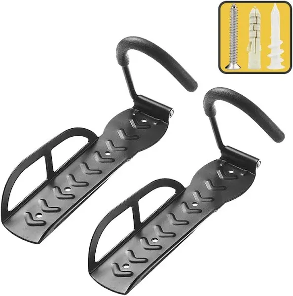 Bike Rack for Garage Wall Mount 2 Pack Vertical Bike Hooks Bicycle Hanging Hooks for Indoor Storage with Non-reversible Hooks