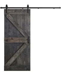 Coast Sequoia 84 in K Series Knotty Pine Wood Sliding Barn Door with Hardware Kit