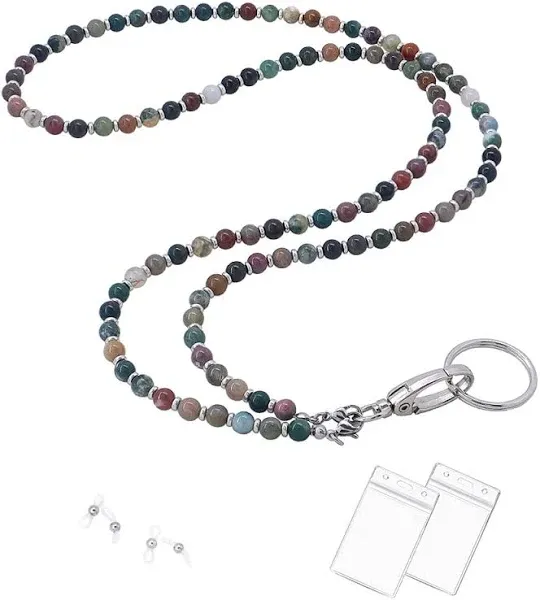 Beaded Indian Agate Lanyard