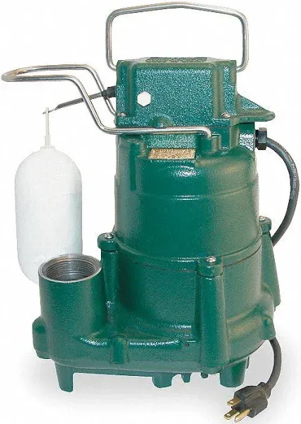 Zoeller 98-0077 Submersible Sump Pump, 1/2 Hp, 1 1/2 In F, Vert Float, 61 Gpm