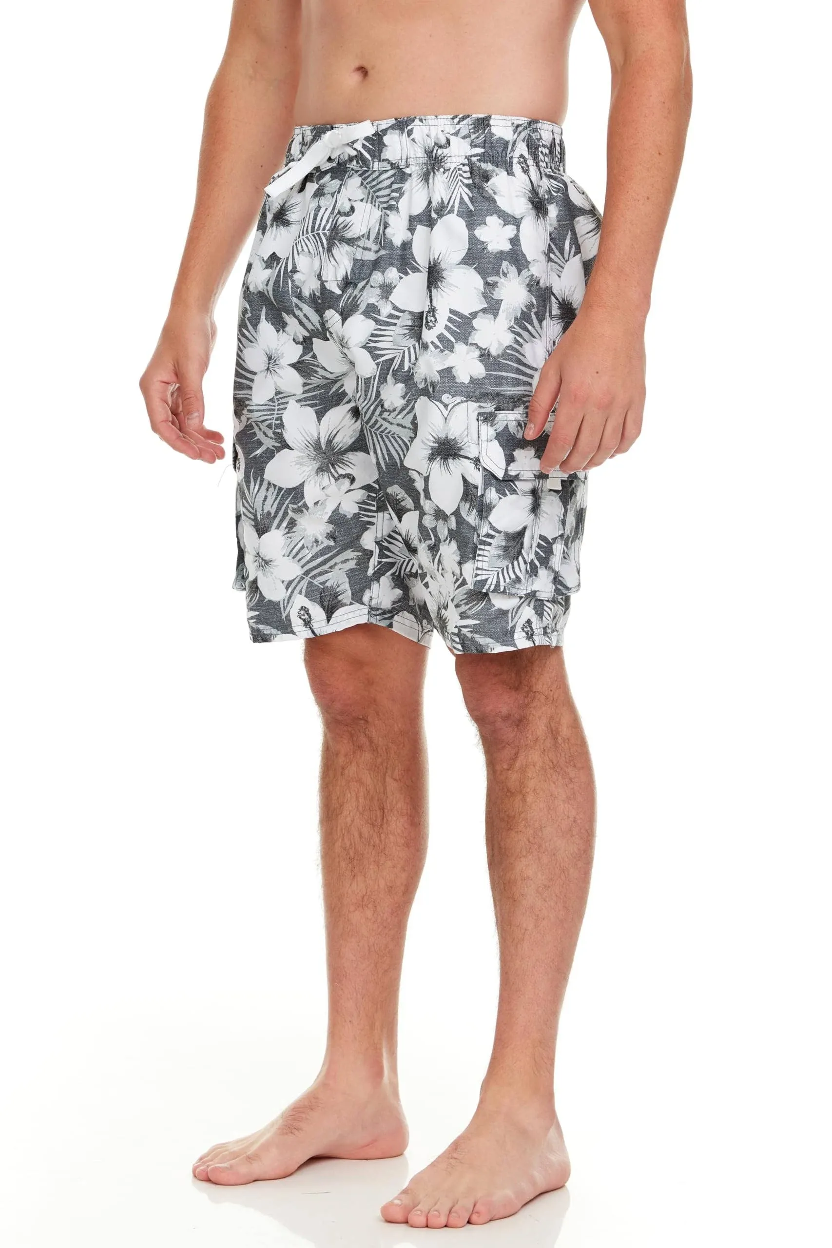 Kanu Surf Mens Infinite Swim Trunks Regular & Extended Sizes, Dominica Charcoal, 4X