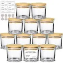 SUPMIND 4oz Candle Jars 12 Pack- Small Clear Empty Glass Candle Jars with Bam...