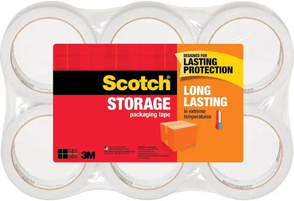 Scotch® Storage Tape, 3" Core, 1.88" x 54.6 yds, Clear, 6/Pack (MMM36506) Pack of 6