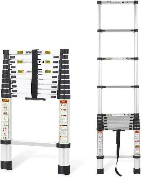 Extension Ladder, 20.3FT RIKADE Aluminum Telescoping Ladder with Non-Slip Feet, Portable Telescopic Ladder for Household and Outdoor 330lb Capacity