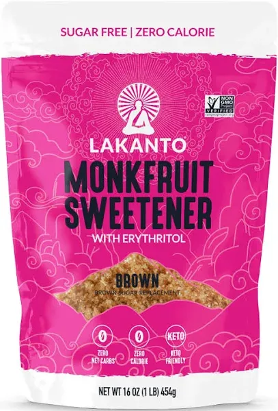 Lakanto Brown Monk Fruit Sweetener with Erythritol - Brown Sugar Substitute,