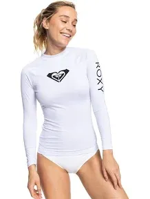 New Roxy Womens Standard Whole Hearted Long Sleeve UPF 50 Rashguard Size Medium