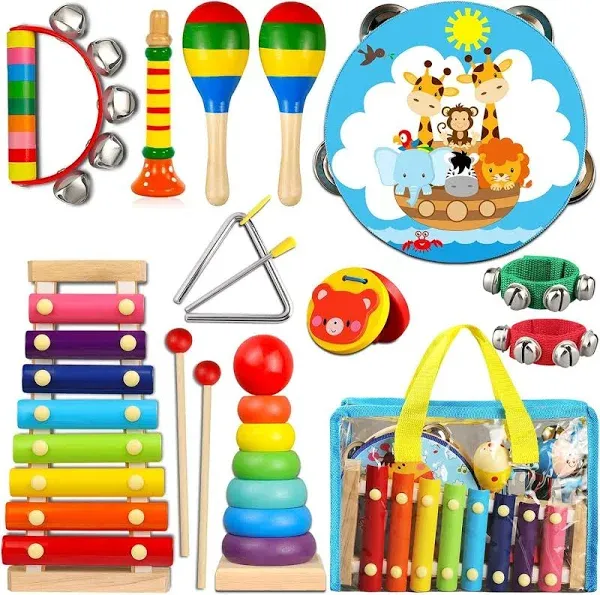  Toddler Musical Instruments Set Wooden Percussion Kids Musical Instruments 2