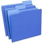 Staples File Folders 1/3-Cut Tab Letter Size Blue 100/Box