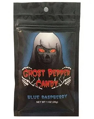 Flamethrower Blue Raspberry Ghost Pepper Candy