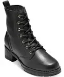 Cole Haan Camea Waterproof Leather Combat Boot, 8.5 / Black