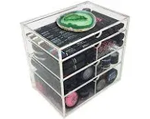 OnDisplay 4 Tier NYC Acrylic Cosmetic/ Makeup Organizer with Agate Slab