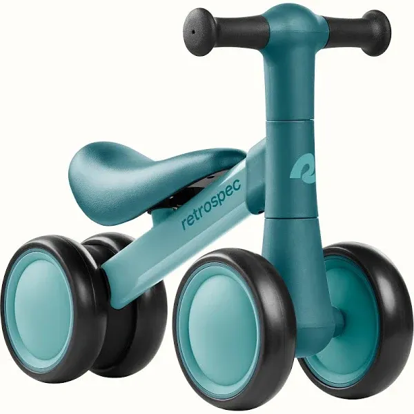 Retrospec Cricket Baby Walker Balance Bike with 4 Wheels for Ages 12-24 Months -