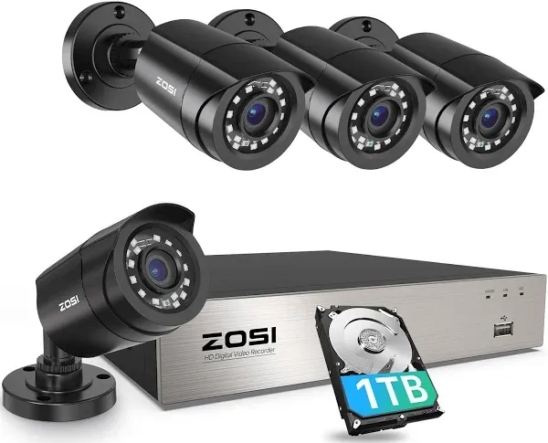 ZOSI 8CH Security Camera System HD-TVI Full 1080p Video DVR Recorder with 4X HD