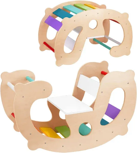 OOOK 2 in 1 Rainbow Climbing Toys Pikler Montessori Climbing Set