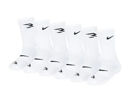 Nike Boys' 3BRAND by Russell Wilson Dri-FIT Crew Socks (6-Pack