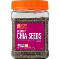 BetterBody Foods Organic Chia Seeds with Omega-3, Non-GMO, Gluten Free, Keto Die