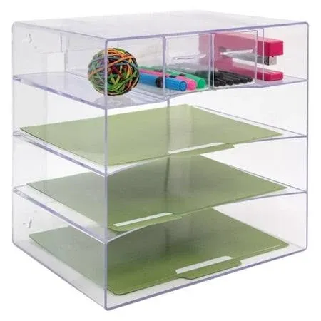 Innovative Storage Designs Desktop Organizer 6 Compartments Clear