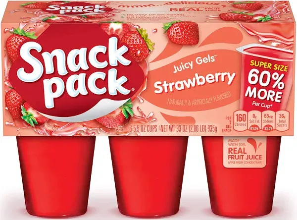 Snack Pack Juicy Gels Strawberry