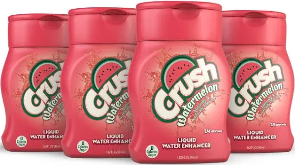 CRUSH Crush, Fruit Punch, Liquid Water Enhancer – New, Better Taste (4 Bottles, Makes 96 Flavored Water Drinks) 1.62 Fl Oz (Pack of 1)