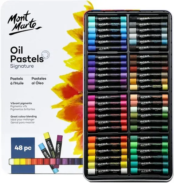  Oil Pastels in Tin Box Signature 48pc, 48 48 Count (Pack of 1) Multicolor