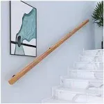 Wooden Handrails, 1-20ft Non-Slip Staircase Handrail, for Home Garden Corridor Lofts Kindergarten Guardrail Decking Railings, Wall Mounted Barrier-Free Staircase Grab Bar for Elderly (Size : 2ft)