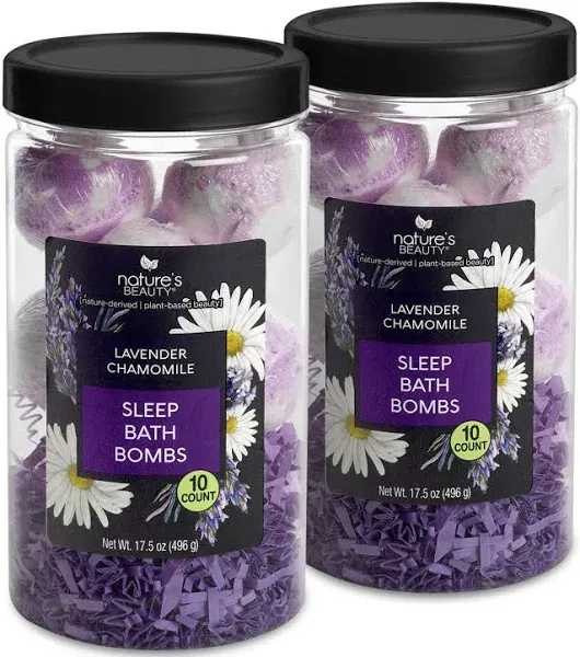 Nature&#039;s Beauty Lavender Chamomile Sleep Bath Bomb Gift Set Multi-Pack-... 