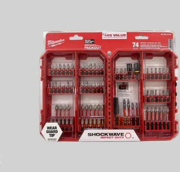 BRAND NEW - MILWAUKEE 74 PIECE IMPACT DRIVER BIT SET