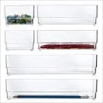 Stori Clear Plastic Vanity and Desk Drawer Organizers 6 Piece Set