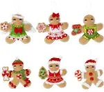 Bucilla Felt Ornaments Applique Kit Set of 6 - Dressed Up Gingerbread