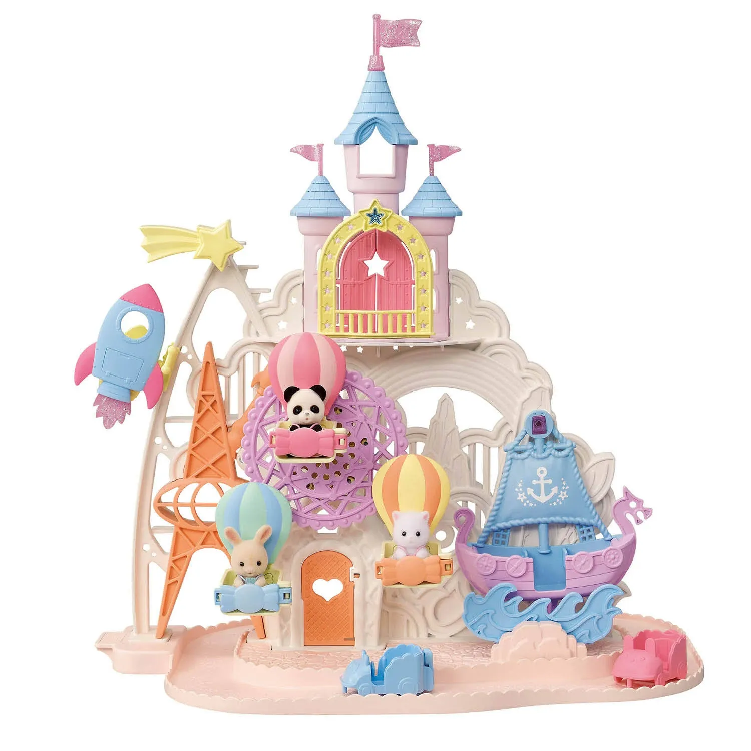 Calico Critters Baby Amusement Park, Dollhouse Playset with 3 Collectible Doll