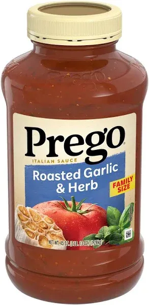 Prego Roasted Garlic and Herb Pasta Sauce, 45 Oz Jar