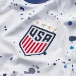 Nike Team USA Soccer Jersey, Dri-Fit, 4 Star, White w/Navy Neck Trim, Navy Dots