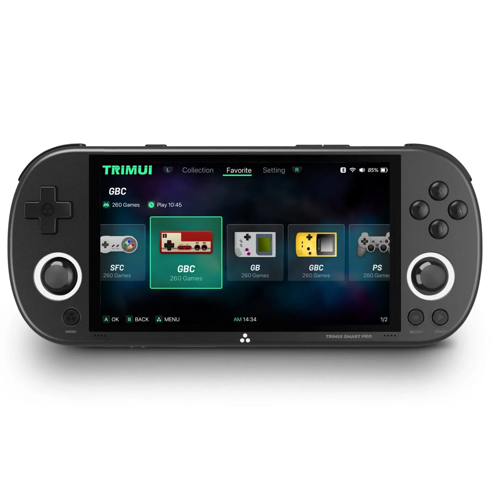 Trimui Smart Pro Retro Handheld Game Console 4.96-inch IPS Screen, Black