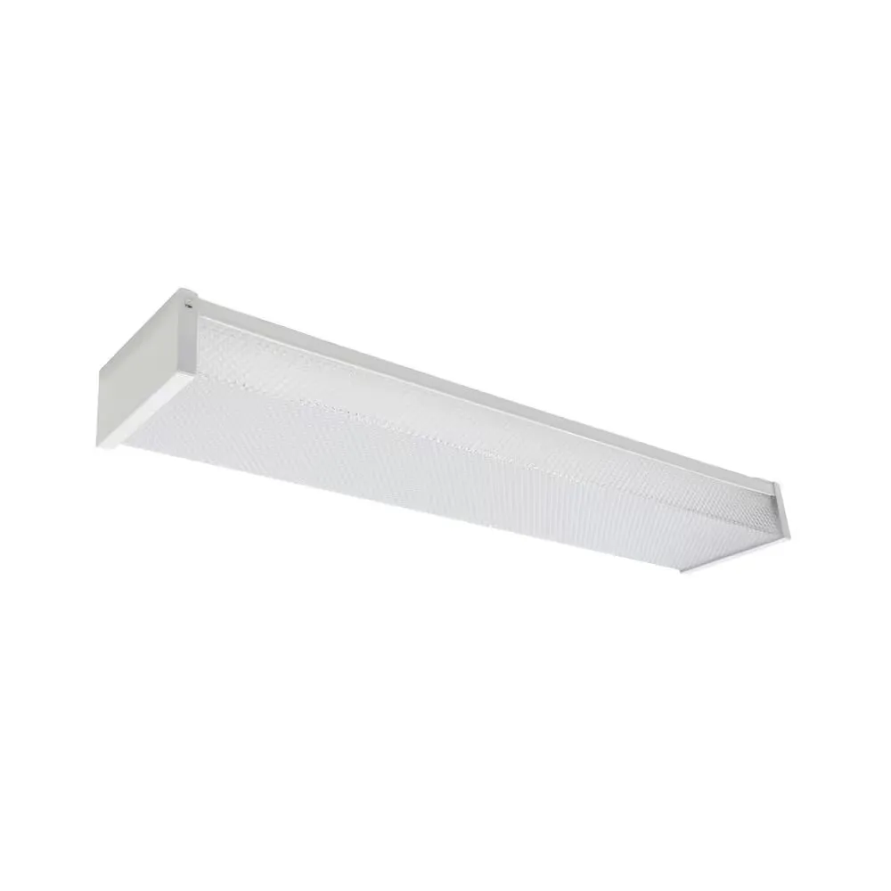 Commercial Electric 4 ft. 120-Volt 3800 Lumens White Integrated LED Wraparound Light with Prismatic Lens