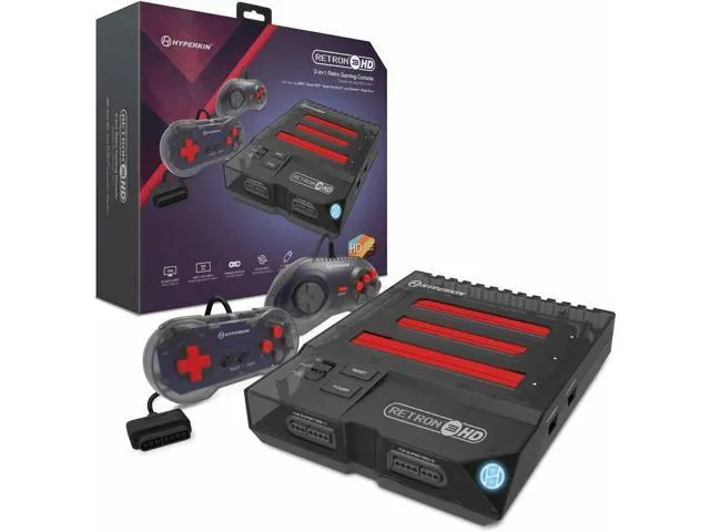 Hyperkin RetroN 3 HD 3-in-1 Retro Gaming Console for NES, Super Famicom, and Genesis/ Mega Drive (Space Black) - Sega Ge