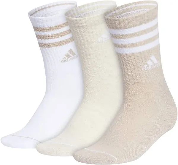 adidas Women's Cushioned 3-Stripe 3.0 3-Pack Crew Socks