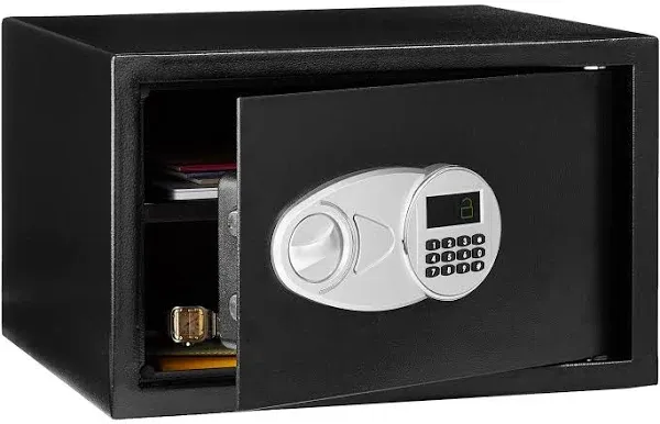 Amazon Basics Steel Security Safe with Programmable Electronic Keypad - Secur...