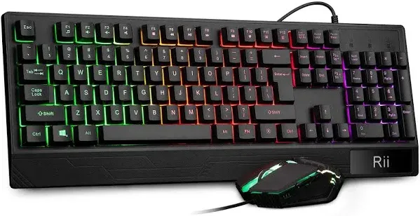 RK400 Rainbow LED Backlit Gaming Keyboard Mouse Combo Bundle