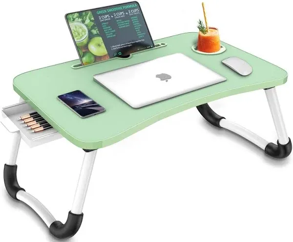 Zapuno Lap Laptop Desk for Bed, Multi-Function Laptop Bed Table with Storage Drawer and Cup Holder